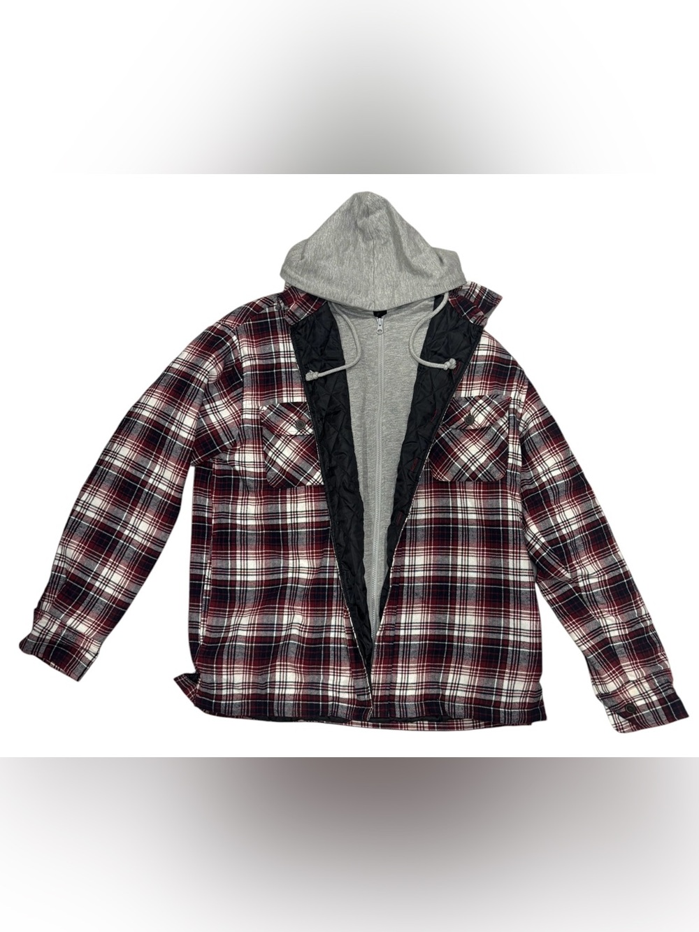 Red Head Brand Co XL Red Navy Plaid Quilted Lined Jacket Shacket